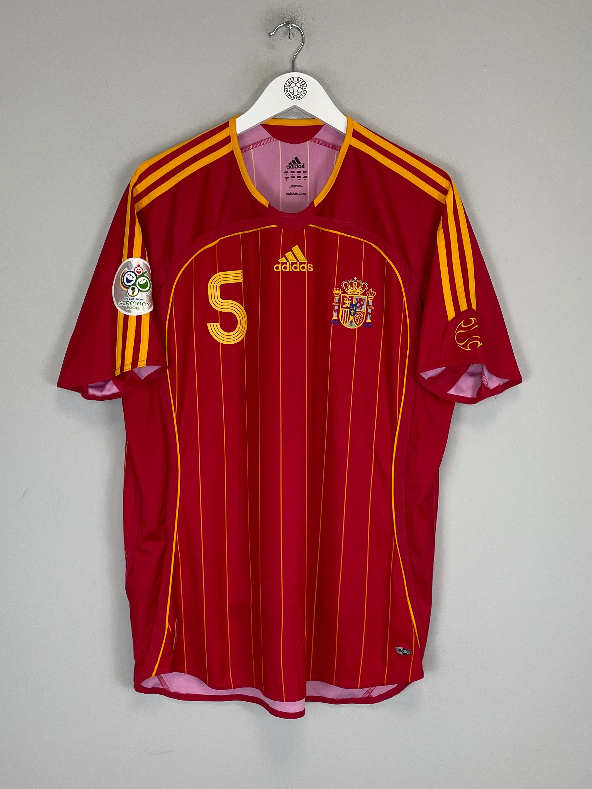 Shop 2006/08 SPAIN PUYOL #5 HOME SHIRT (L) ADIDAS, classic football shirts, vintage football shirts & retro soccer jerseys at Cult Kits