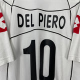 Shop 2002/03 JUVENTUS DEL PIERO #10 AWAY SHIRT (XL) LOTTO, classic football shirts, vintage football shirts & retro soccer jerseys at Cult Kits