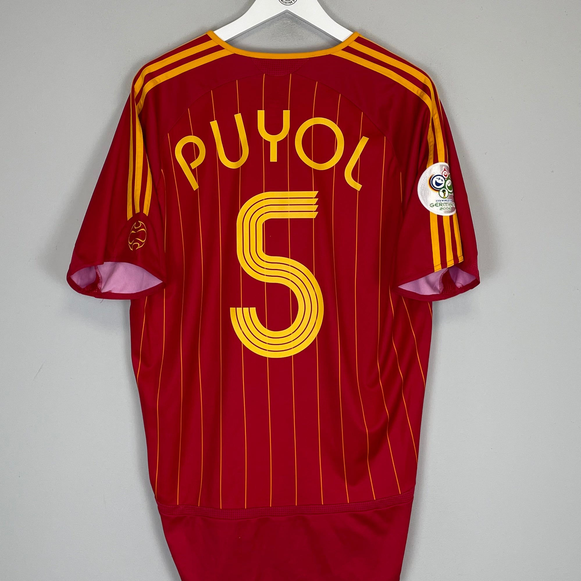 Shop 2006/08 SPAIN PUYOL #5 HOME SHIRT (L) ADIDAS, classic football shirts, vintage football shirts & retro soccer jerseys at Cult Kits