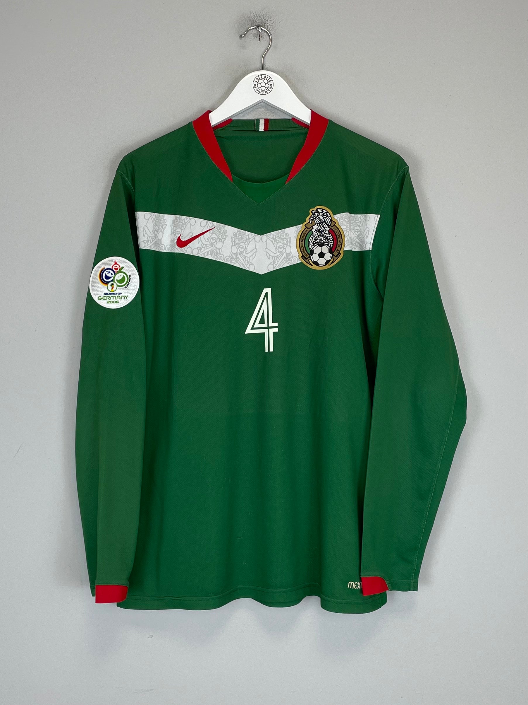 Shop 2006/07 MEXICO R.MARQUEZ #4 L/S HOME SHIRT (L) NIKE, classic football shirts, vintage football shirts & retro soccer jerseys at Cult Kits