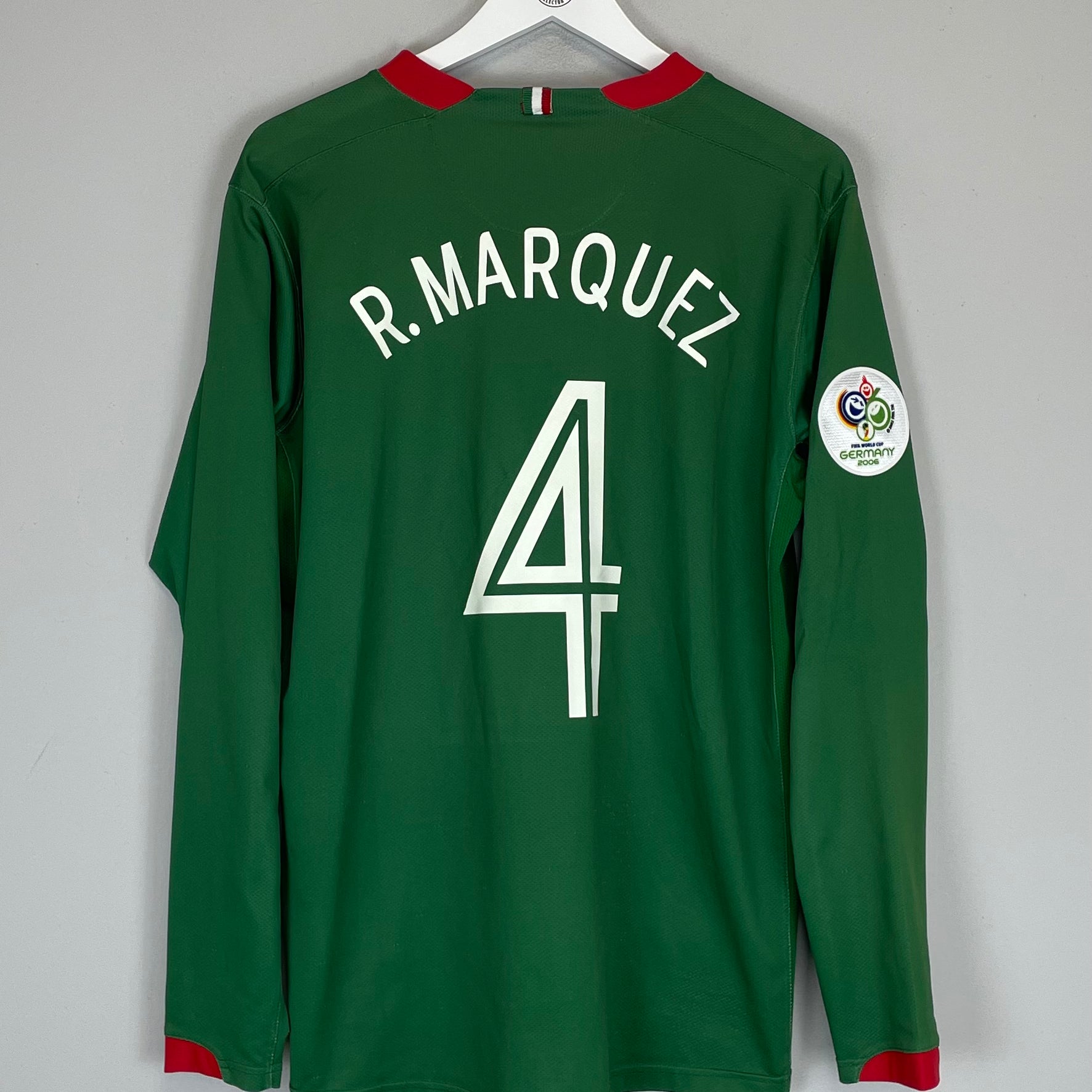 Shop 2006/07 MEXICO R.MARQUEZ #4 L/S HOME SHIRT (L) NIKE, classic football shirts, vintage football shirts & retro soccer jerseys at Cult Kits