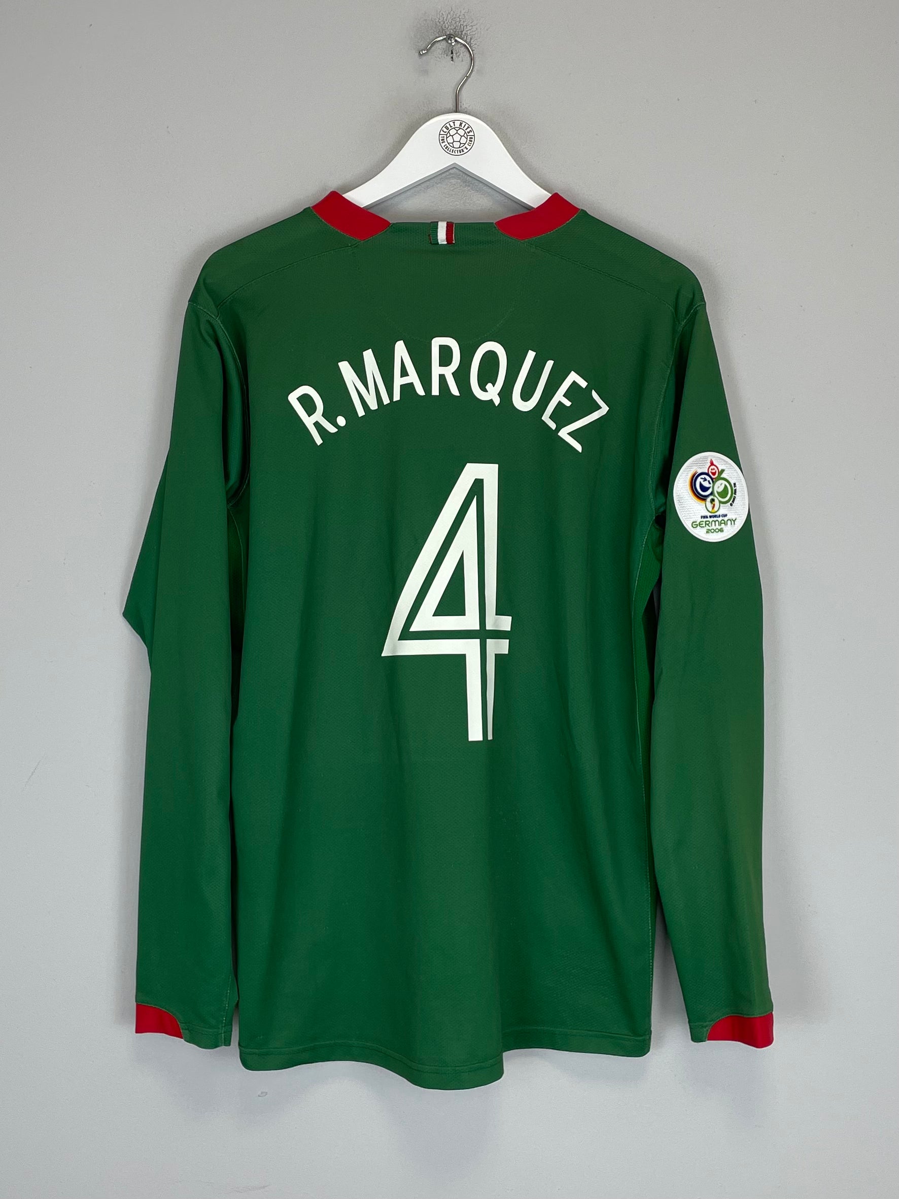 Shop 2006/07 MEXICO R.MARQUEZ #4 L/S HOME SHIRT (L) NIKE, classic football shirts, vintage football shirts & retro soccer jerseys at Cult Kits