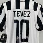 Shop 2014/15 JUVENTUS TEVEZ #11 *BNWT* C/L HOME SHIRT (M) NIKE, classic football shirts, vintage football shirts & retro soccer jerseys at Cult Kits