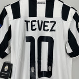 Shop 2014/15 JUVENTUS TEVEZ #11 *BNWT* C/L HOME SHIRT (M) NIKE, classic football shirts, vintage football shirts & retro soccer jerseys at Cult Kits