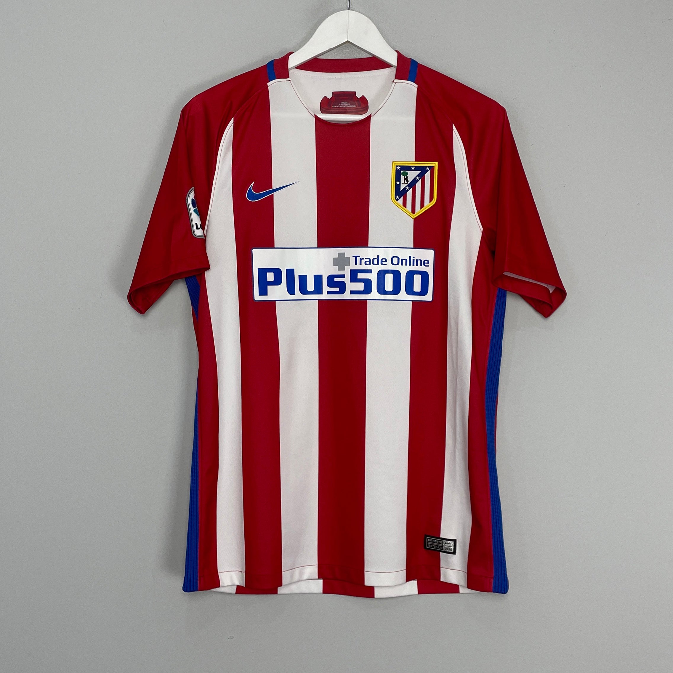 Shop 2016/17 ATLETICO MADRID *50 YEAR* HOME SHIRT (M) NIKE, classic football shirts, vintage football shirts & retro soccer jerseys at Cult Kits