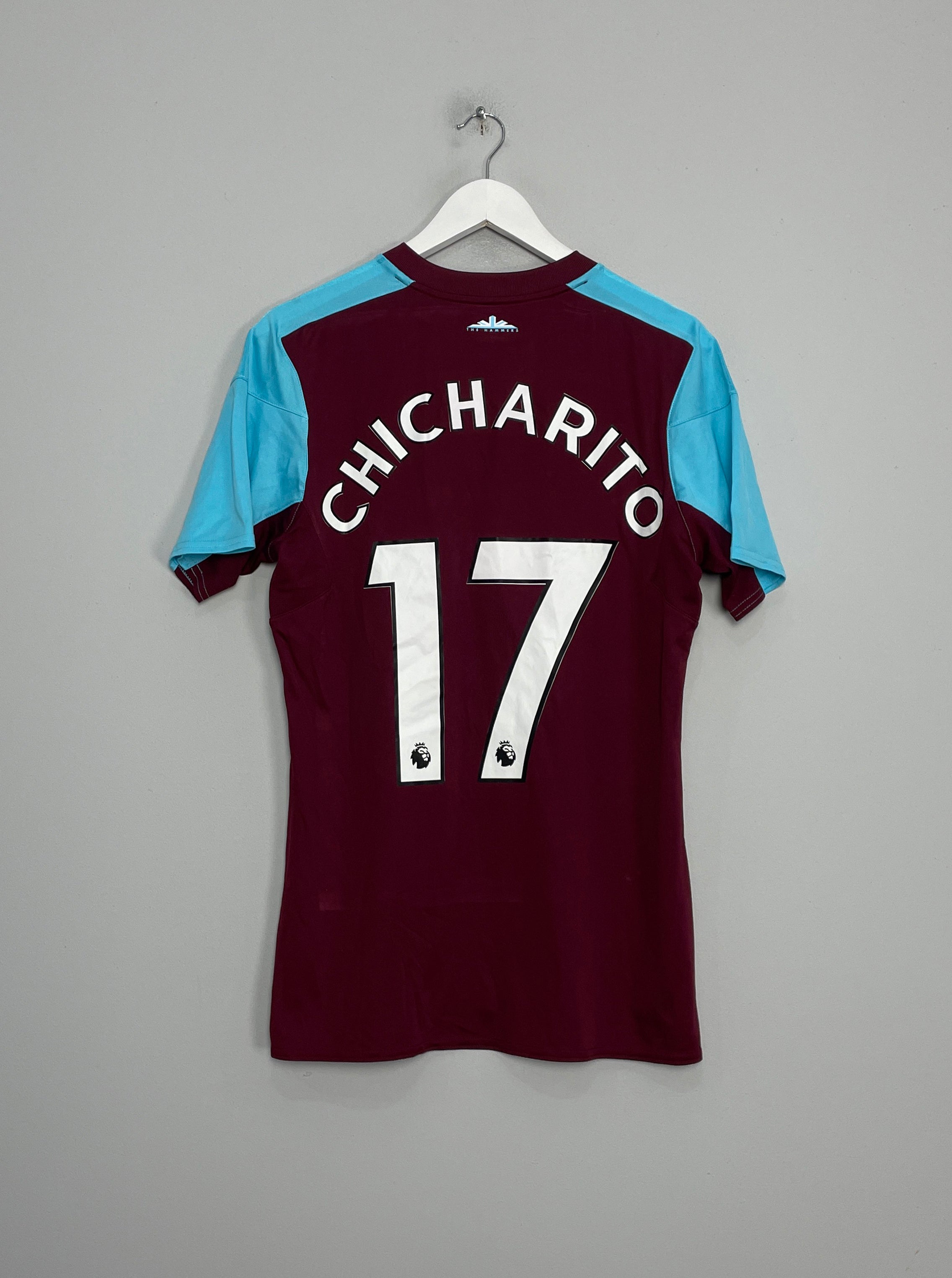 Shop 2017/18 WEST HAM CHICHARITO #17 HOME SHIRT (M) UMBRO, classic football shirts, vintage football shirts & retro soccer jerseys at Cult Kits