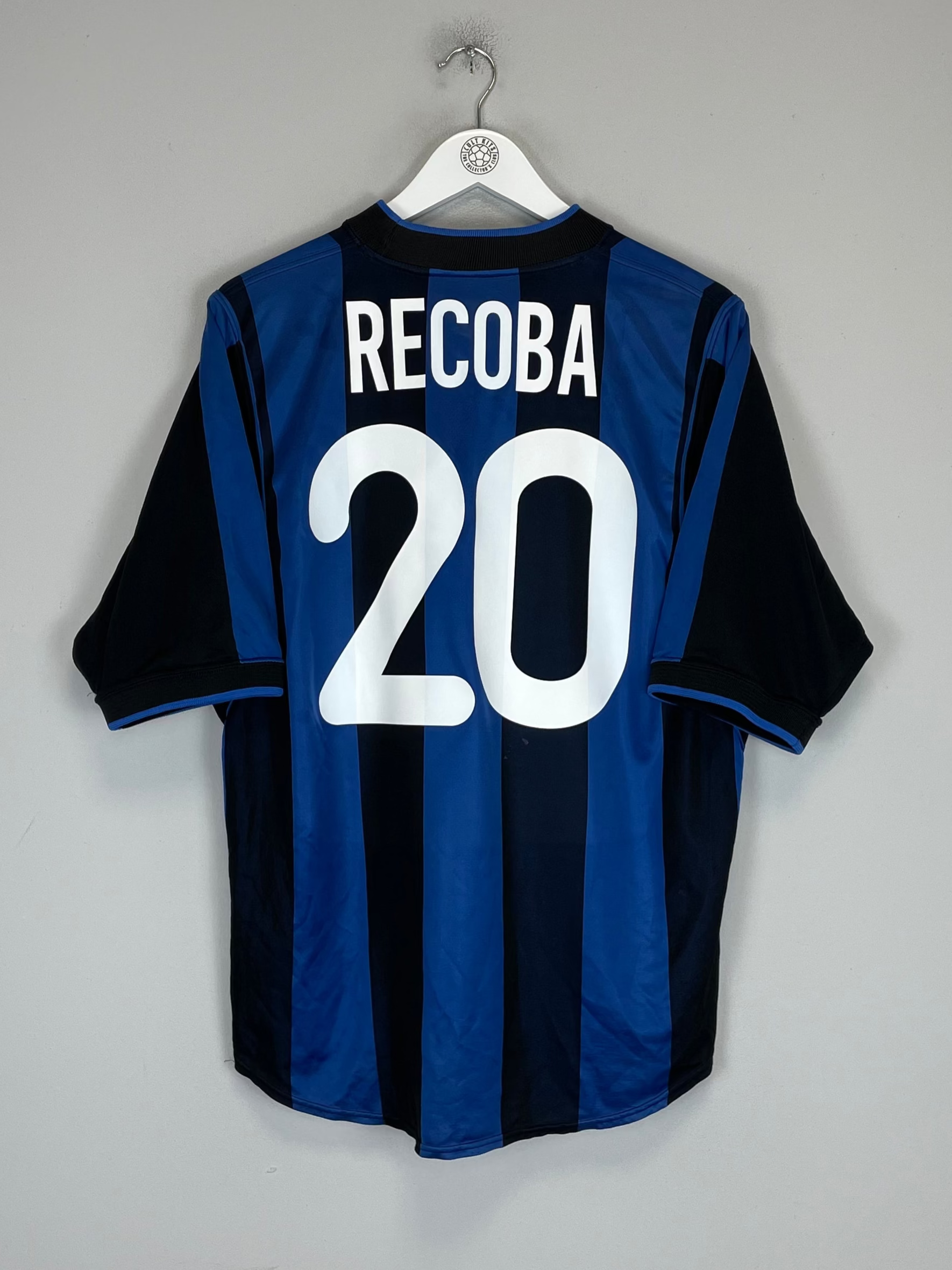 Shop 1999/00 INTER MILAN RECOBA #20 HOME SHIRT (M) NIKE, classic football shirts, vintage football shirts & retro soccer jerseys at Cult Kits