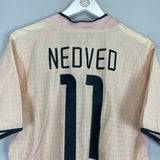 Shop 2003/04 JUVENTUS NEDVED #11 AWAY SHIRT (M) NIKE, classic football shirts, vintage football shirts & retro soccer jerseys at Cult Kits
