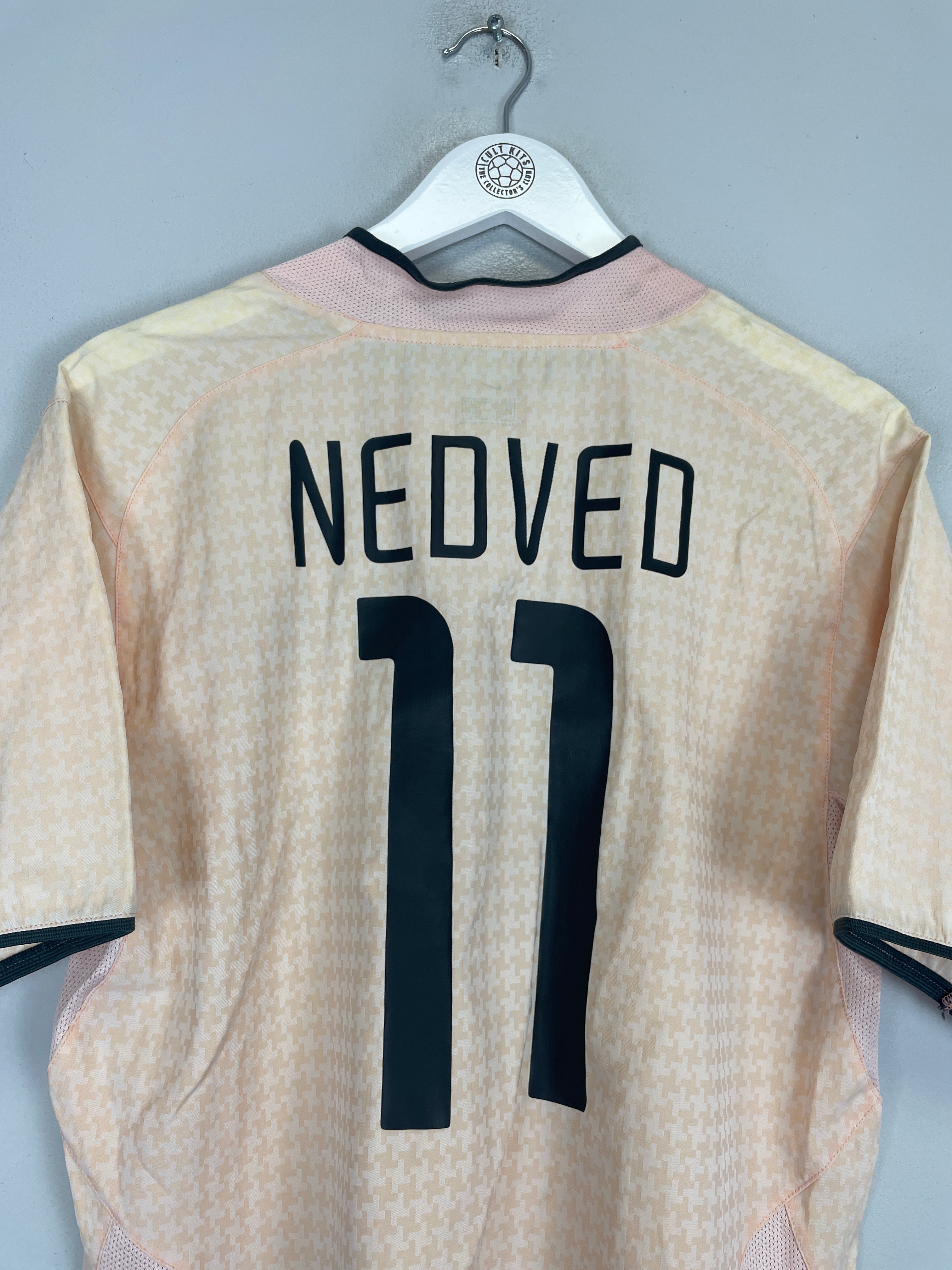 Shop 2003/04 JUVENTUS NEDVED #11 AWAY SHIRT (M) NIKE, classic football shirts, vintage football shirts & retro soccer jerseys at Cult Kits