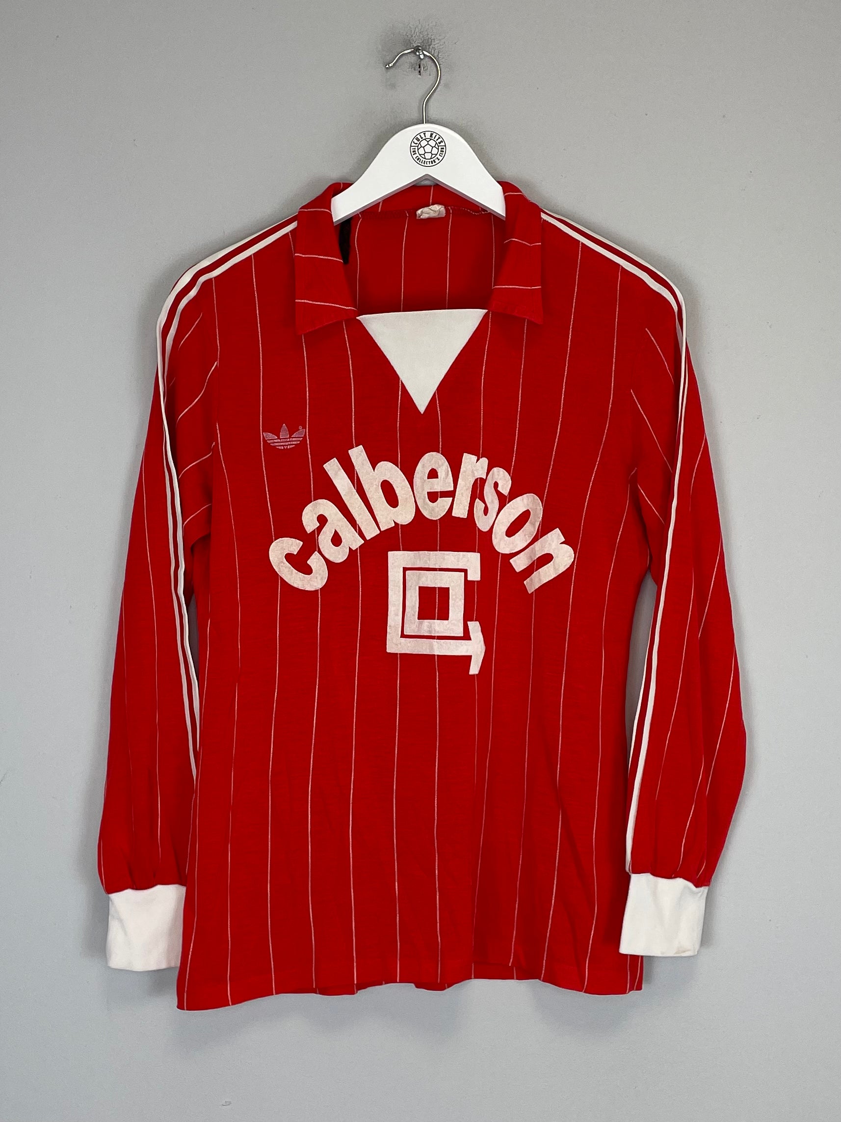Shop 1980'S CALBERSON L/S AWAY SHIRT (M) ADIDAS, classic football shirts, vintage football shirts & retro soccer jerseys at Cult Kits