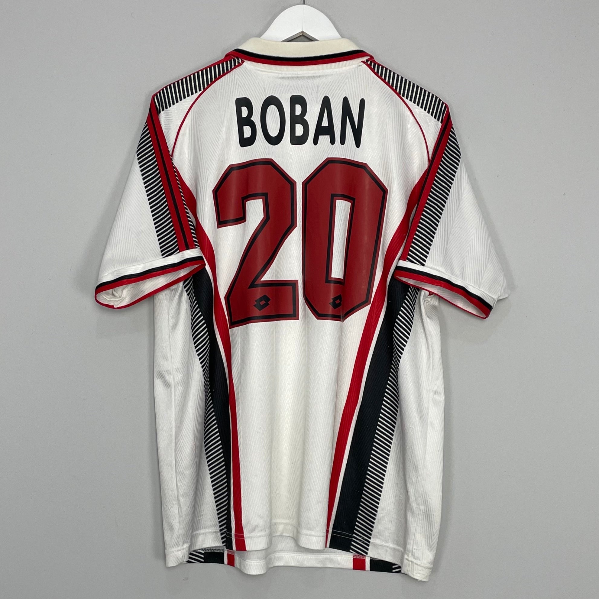 Shop 1997/98 AC MILAN BOBAN #20 AWAY SHIRT (L) LOTTO, classic football shirts, vintage football shirts & retro soccer jerseys at Cult Kits