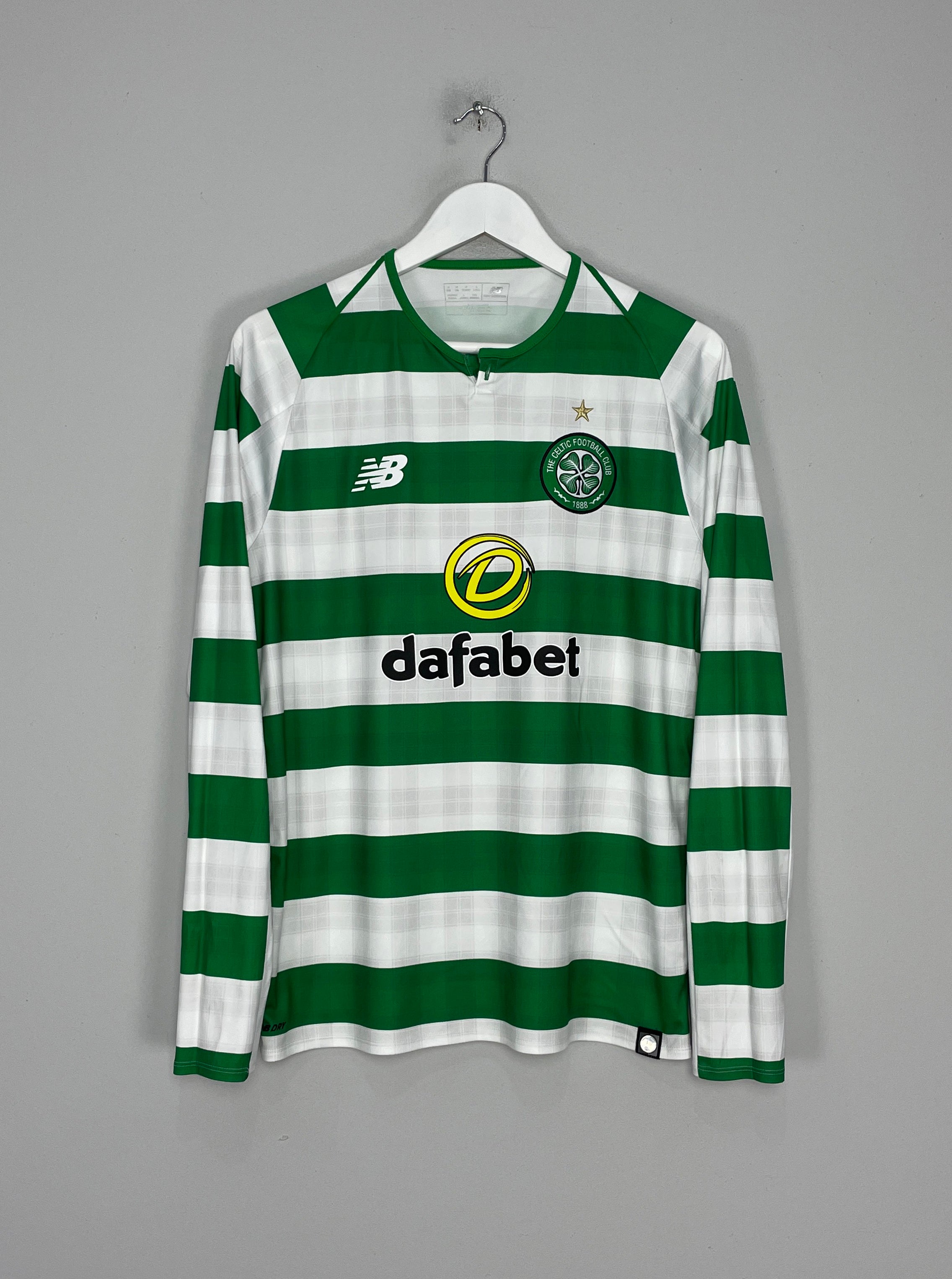 Shop 2018/19 CELTIC L/S HOME SHIRT (M) NEW BALANCE, classic football shirts, vintage football shirts & retro soccer jerseys at Cult Kits