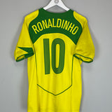 2004/06 BRAZIL RONALDINHO #10 HOME SHIRT (M) NIKE
