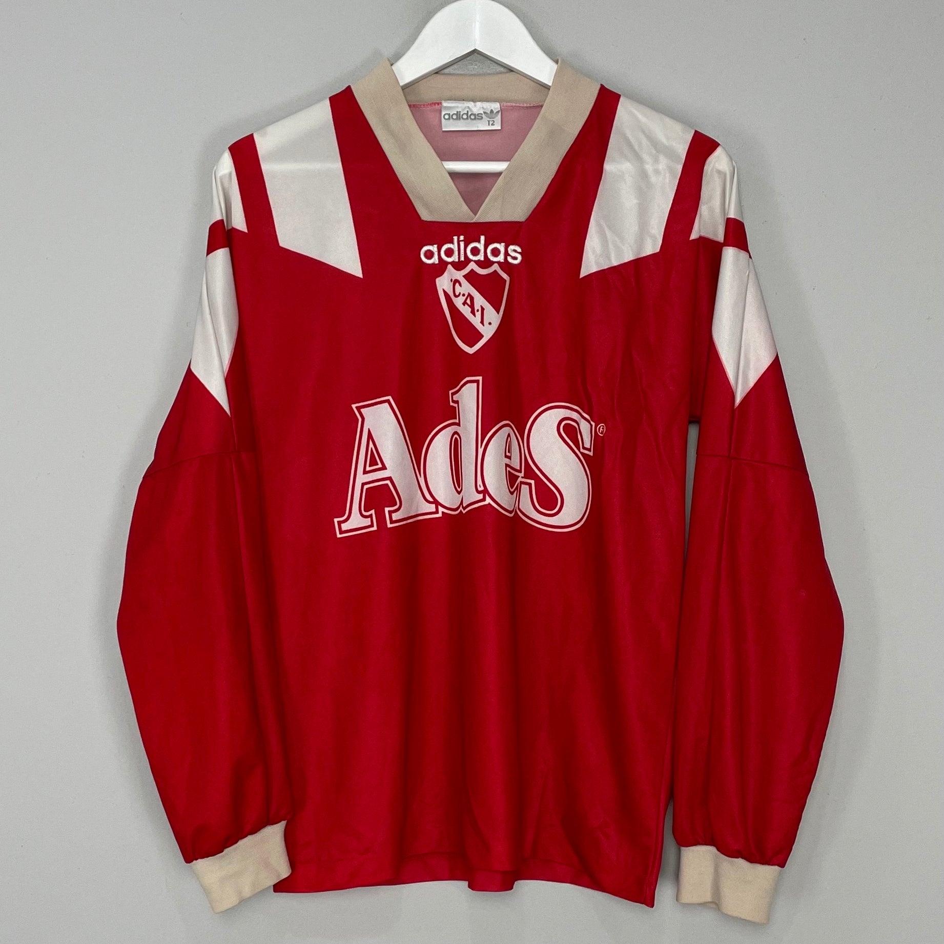 Shop 1992/93 INDEPENDIENTE L/S HOME SHIRT (M) ADIDAS, classic football shirts, vintage football shirts & retro soccer jerseys at Cult Kits