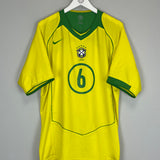 2004/06 BRAZIL R.CARLOS #6 HOME SHIRT (XL) NIKE