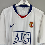 2008/09 MANCHESTER UNITED SCHOLES #18 AWAY SHIRT (XXL) NIKE