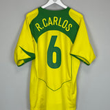 2004/06 BRAZIL R.CARLOS #6 HOME SHIRT (XL) NIKE