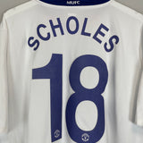 2008/09 MANCHESTER UNITED SCHOLES #18 AWAY SHIRT (XXL) NIKE