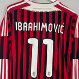 Shop 2011/12 AC MILAN IBRAHIMOVIC #11 L/S HOME SHIRT (L) ADIDAS, classic football shirts, vintage football shirts & retro soccer jerseys at Cult Kits