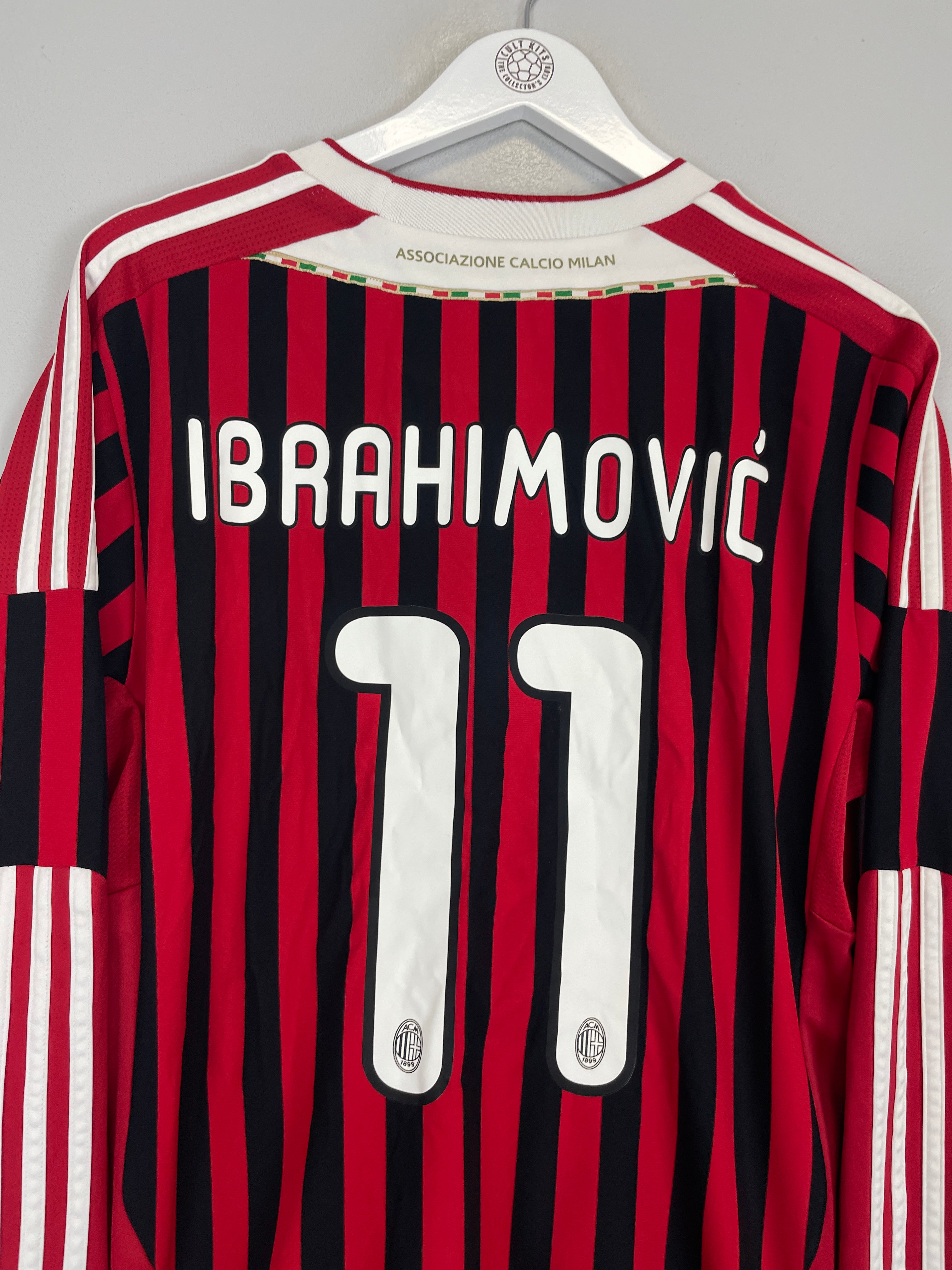 Shop 2011/12 AC MILAN IBRAHIMOVIC #11 L/S HOME SHIRT (L) ADIDAS, classic football shirts, vintage football shirts & retro soccer jerseys at Cult Kits