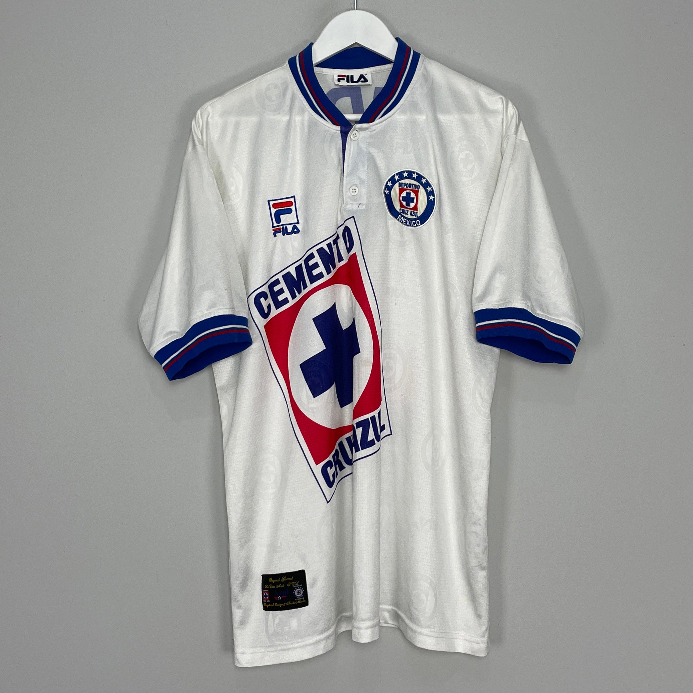 Shop 1999/00 CRUZ AZUL AWAY SHIRT (XL) FILA, classic football shirts, vintage football shirts & retro soccer jerseys at Cult Kits