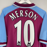 2000/01 ASTON VILLA MERSON #10 HOME SHIRT (L) DIADORA