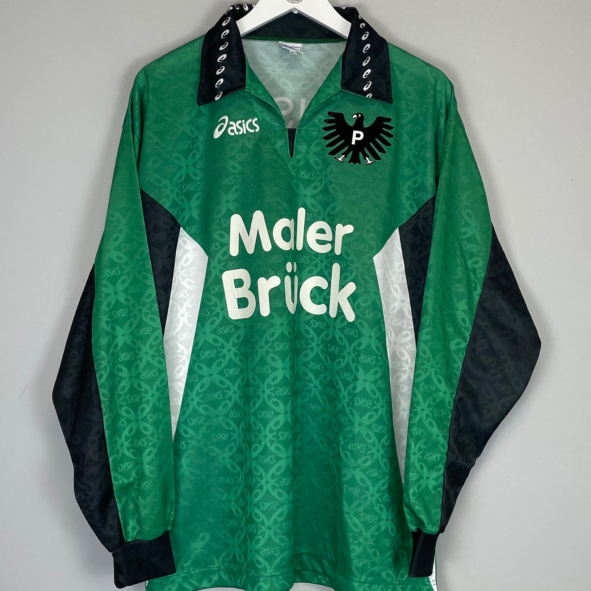 Shop 1996/97 PREUSSEN MUNSTER L/S HOME SHIRT (XL) ASICS, classic football shirts, vintage football shirts & retro soccer jerseys at Cult Kits