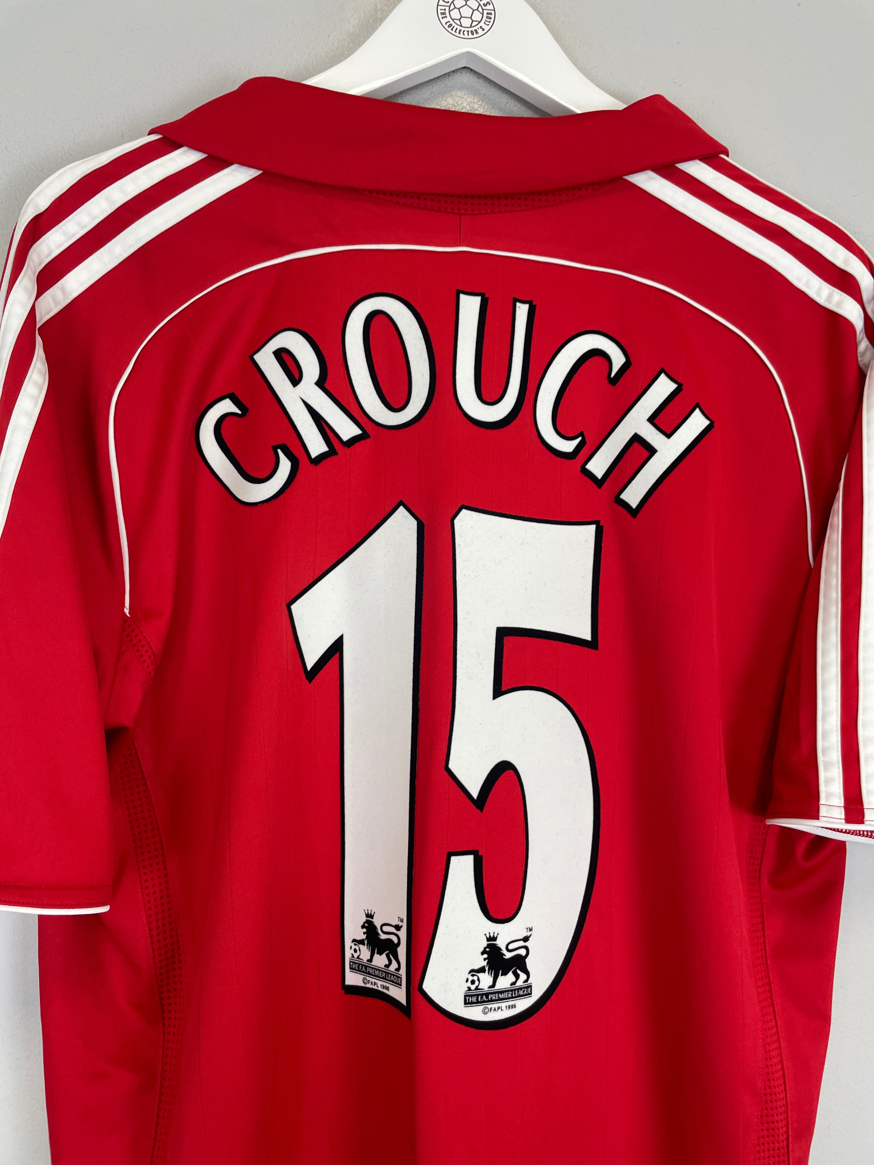 Shop 2006/08 LIVERPOOL CROUCH #15 HOME SHIRT (L) ADIDAS, classic football shirts, vintage football shirts & retro soccer jerseys at Cult Kits