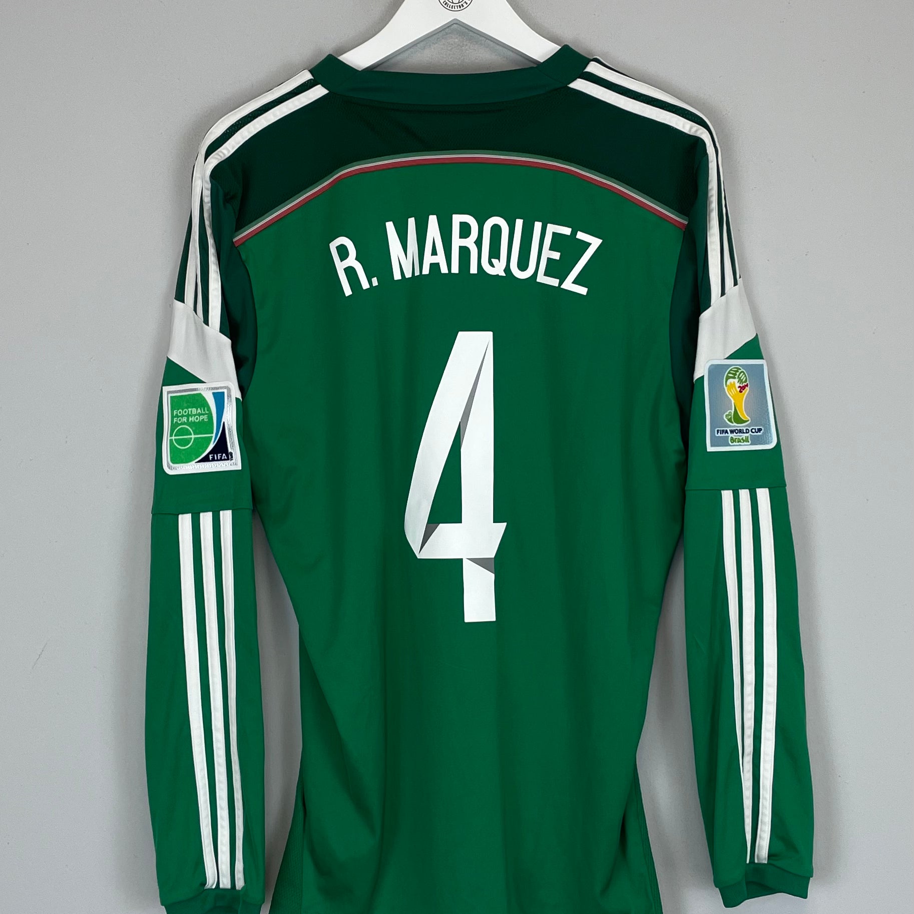 Shop 2014/15 MEXICO R.MARQUEZ #4 L/S HOME SHIRT (L) ADIDAS, classic football shirts, vintage football shirts & retro soccer jerseys at Cult Kits