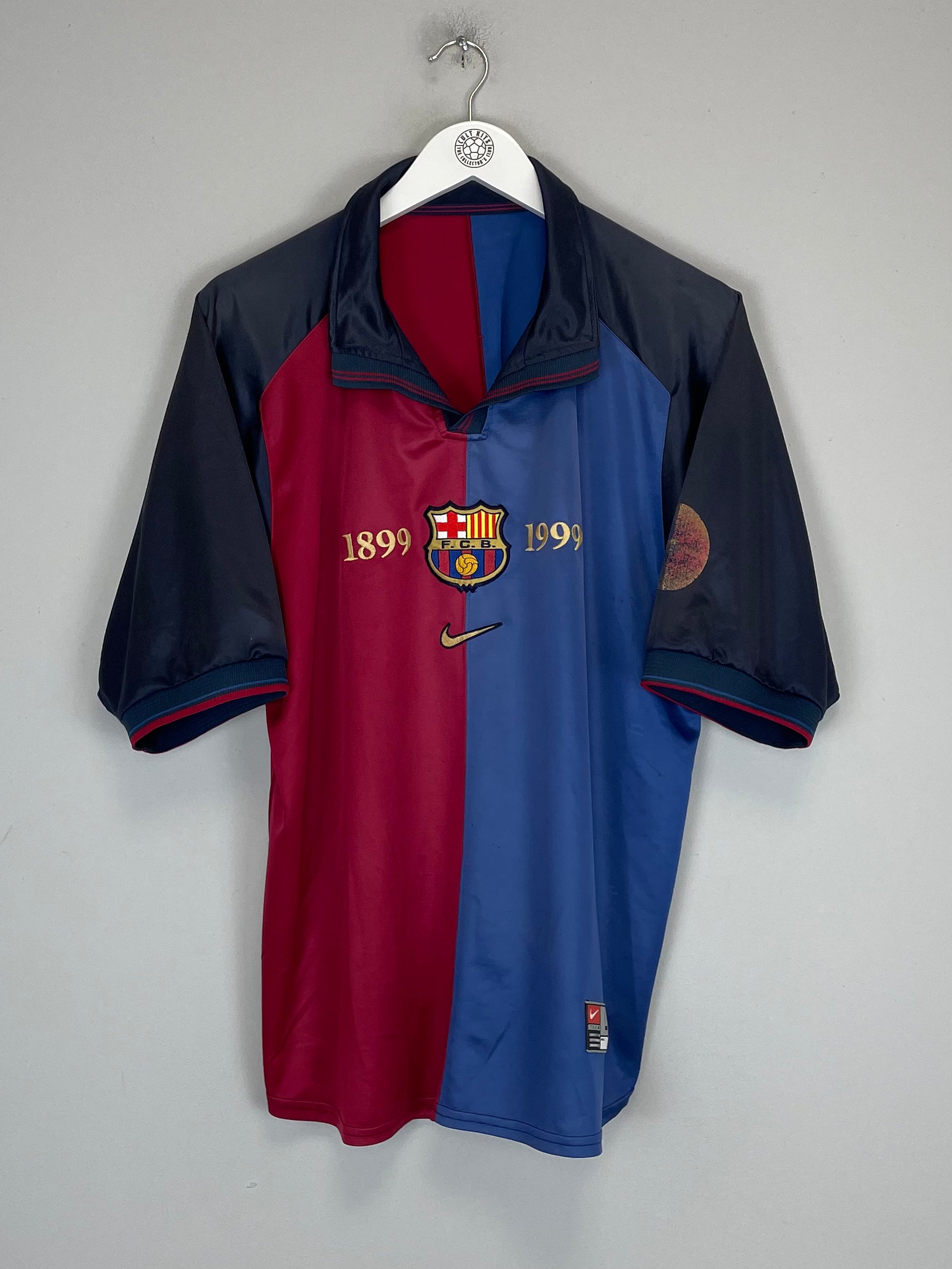 Shop 1998/99 BARCELONA *CENTENARY* HOME SHIRT (L) NIKE, classic football shirts, vintage football shirts & retro soccer jerseys at Cult Kits