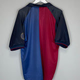 Shop 1998/99 BARCELONA *CENTENARY* HOME SHIRT (L) NIKE, classic football shirts, vintage football shirts & retro soccer jerseys at Cult Kits