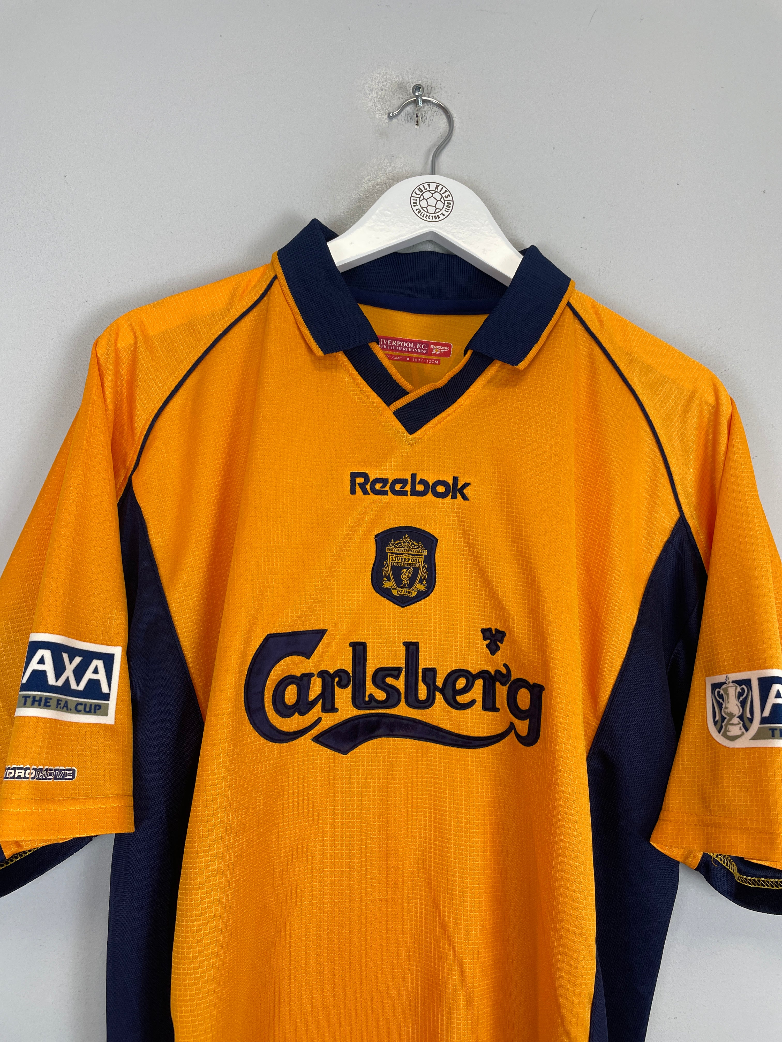 Shop 2000/02 LIVERPOOL HYYPIA #12 AWAY SHIRT (L) REEBOK, classic football shirts, vintage football shirts & retro soccer jerseys at Cult Kits