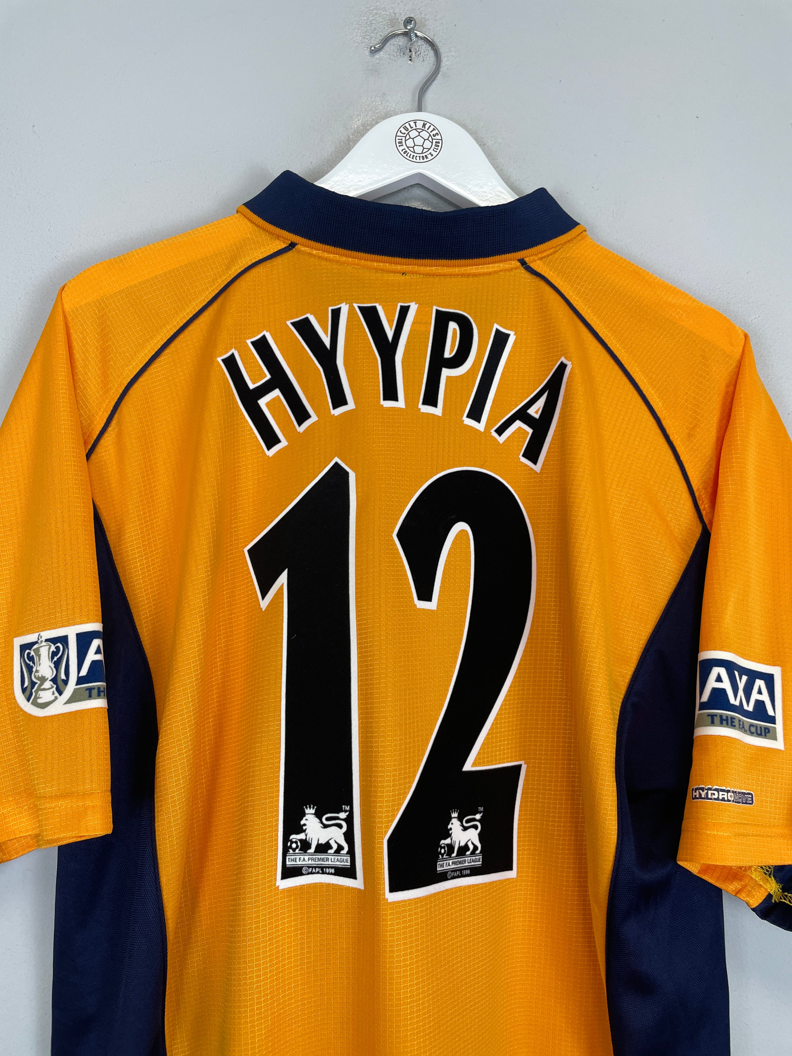 Shop 2000/02 LIVERPOOL HYYPIA #12 AWAY SHIRT (L) REEBOK, classic football shirts, vintage football shirts & retro soccer jerseys at Cult Kits