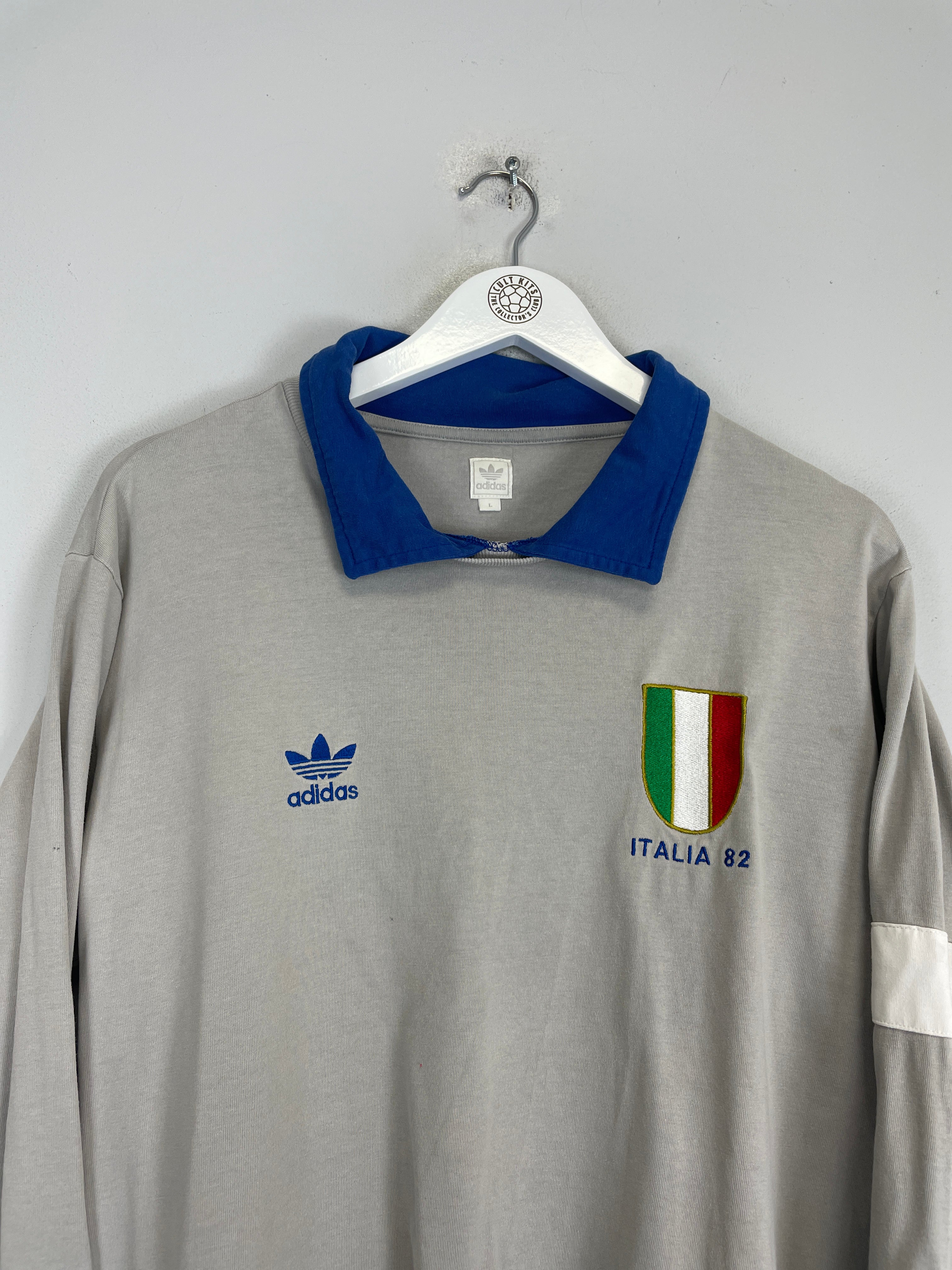 Shop 1982 ITALY L/S #1 GK SHIRT (L) ADIDAS ORIGINALS, classic football shirts, vintage football shirts & retro soccer jerseys at Cult Kits