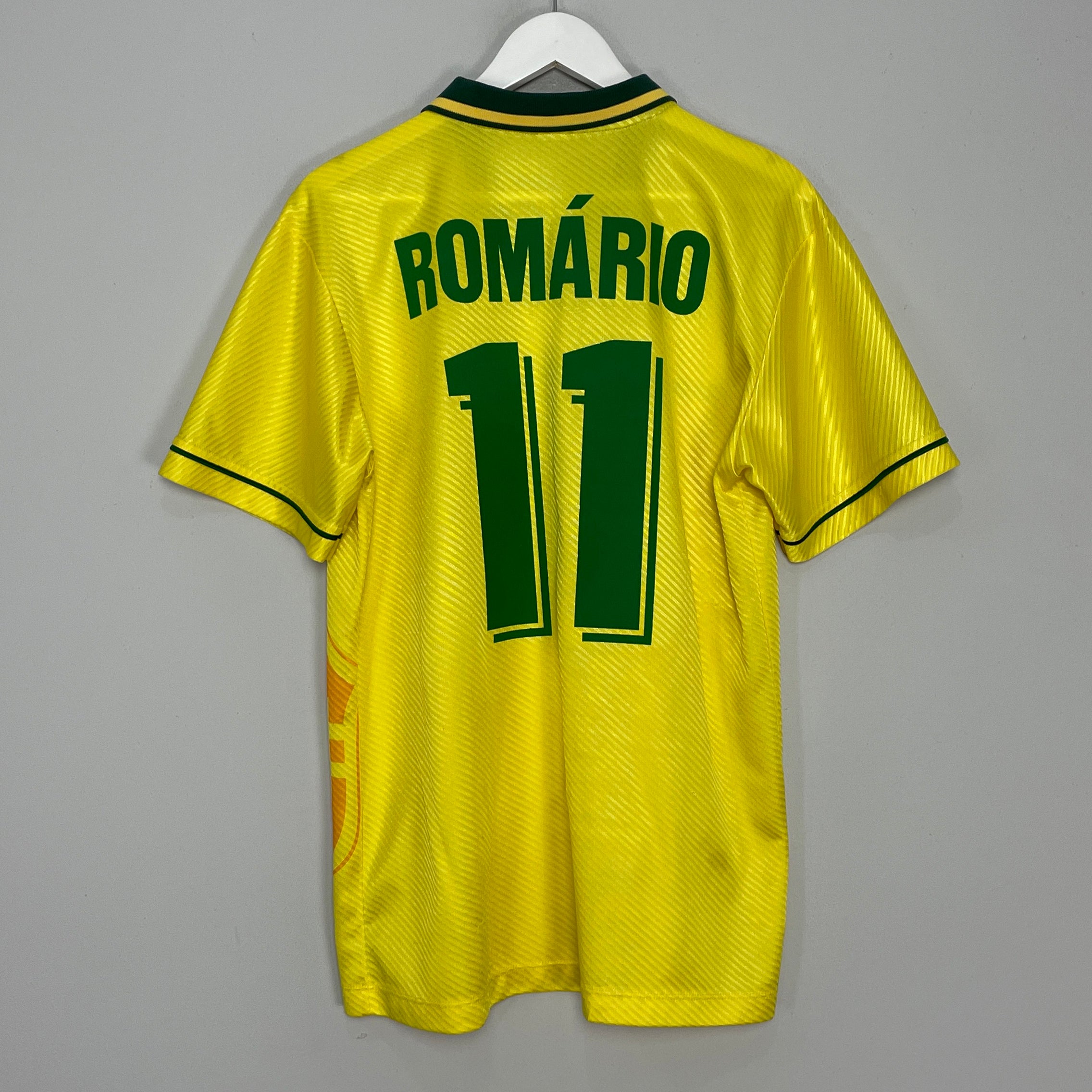 Shop 1994/97 BRAZIL ROMARIO #11 HOME SHIRT (M) UMBRO, classic football shirts, vintage football shirts & retro soccer jerseys at Cult Kits