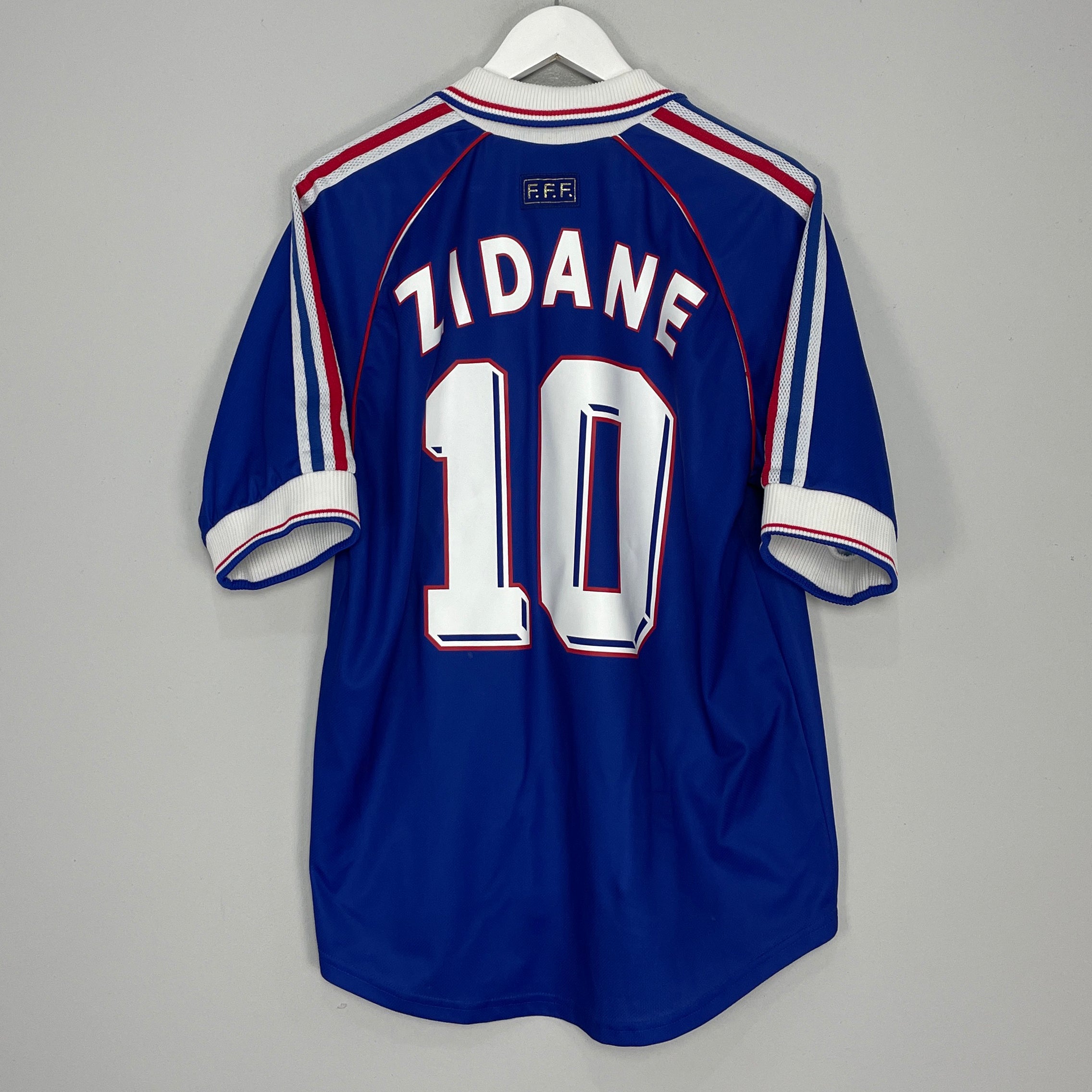 Shop 1998/00 FRANCE ZIDANE #10 HOME SHIRT (M) ADIDAS, classic football shirts, vintage football shirts & retro soccer jerseys at Cult Kits