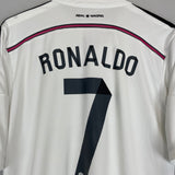 2014/15 REAL MADRID RONALDO #7 HOME SHIRT (L) ADIDAS