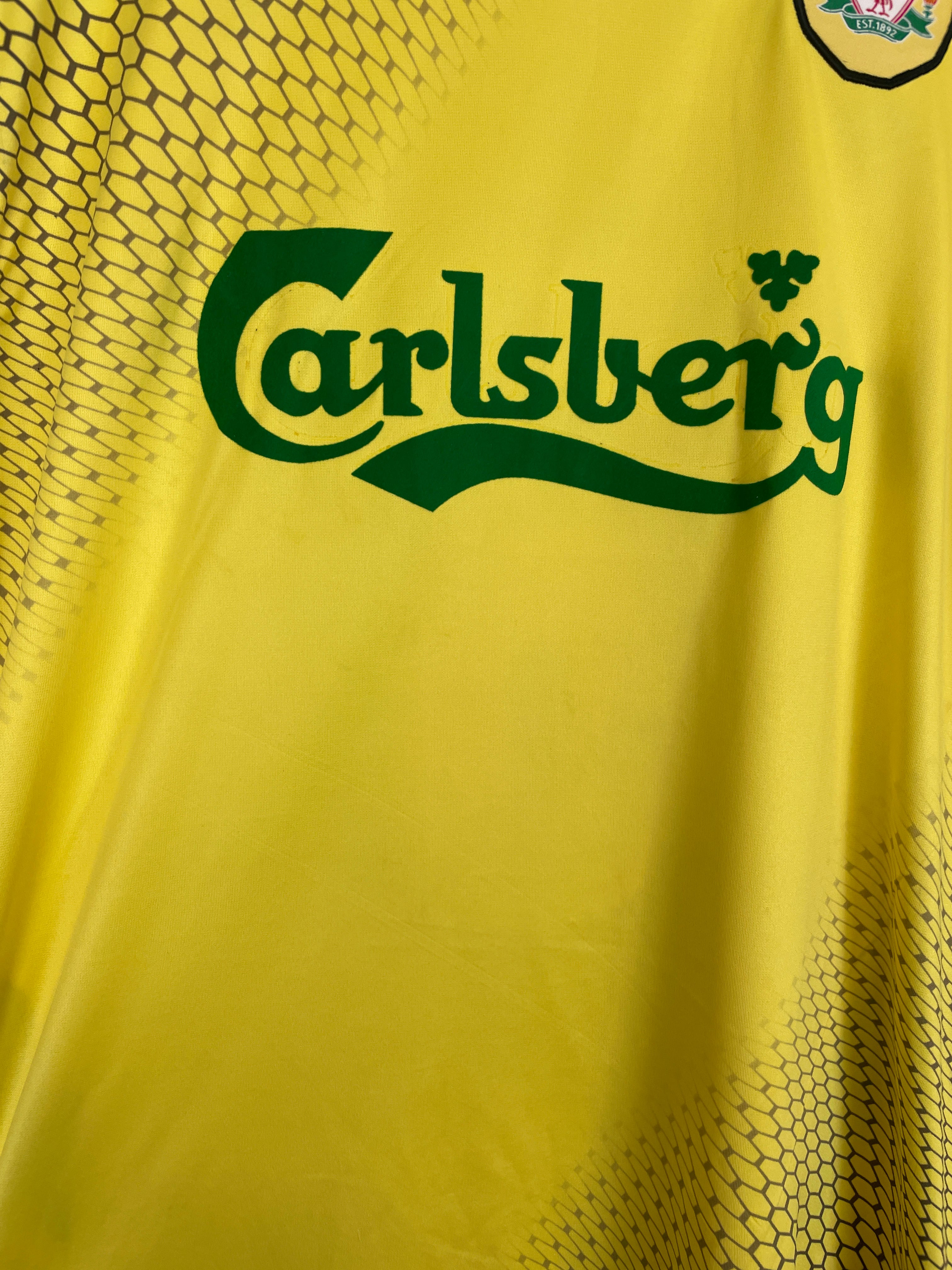 Shop 2004/06 LIVERPOOL GERRARD #8 L/S AWAY SHIRT (L) REEBOK, classic football shirts, vintage football shirts & retro soccer jerseys at Cult Kits