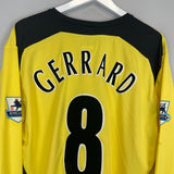 Shop 2004/06 LIVERPOOL GERRARD #8 L/S AWAY SHIRT (L) REEBOK, classic football shirts, vintage football shirts & retro soccer jerseys at Cult Kits