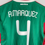 Shop 2010 MEXICO R.MARQUEZ #4 HOME SHIRT (L) ADIDAS, classic football shirts, vintage football shirts & retro soccer jerseys at Cult Kits