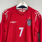 Shop 2004/06 ENGLAND BECKHAM #7 L/S AWAY SHIRT (L) UMBRO, classic football shirts, vintage football shirts & retro soccer jerseys at Cult Kits