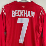 Shop 2004/06 ENGLAND BECKHAM #7 L/S AWAY SHIRT (L) UMBRO, classic football shirts, vintage football shirts & retro soccer jerseys at Cult Kits