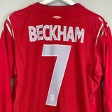 Shop 2004/06 ENGLAND BECKHAM #7 L/S AWAY SHIRT (L) UMBRO, classic football shirts, vintage football shirts & retro soccer jerseys at Cult Kits