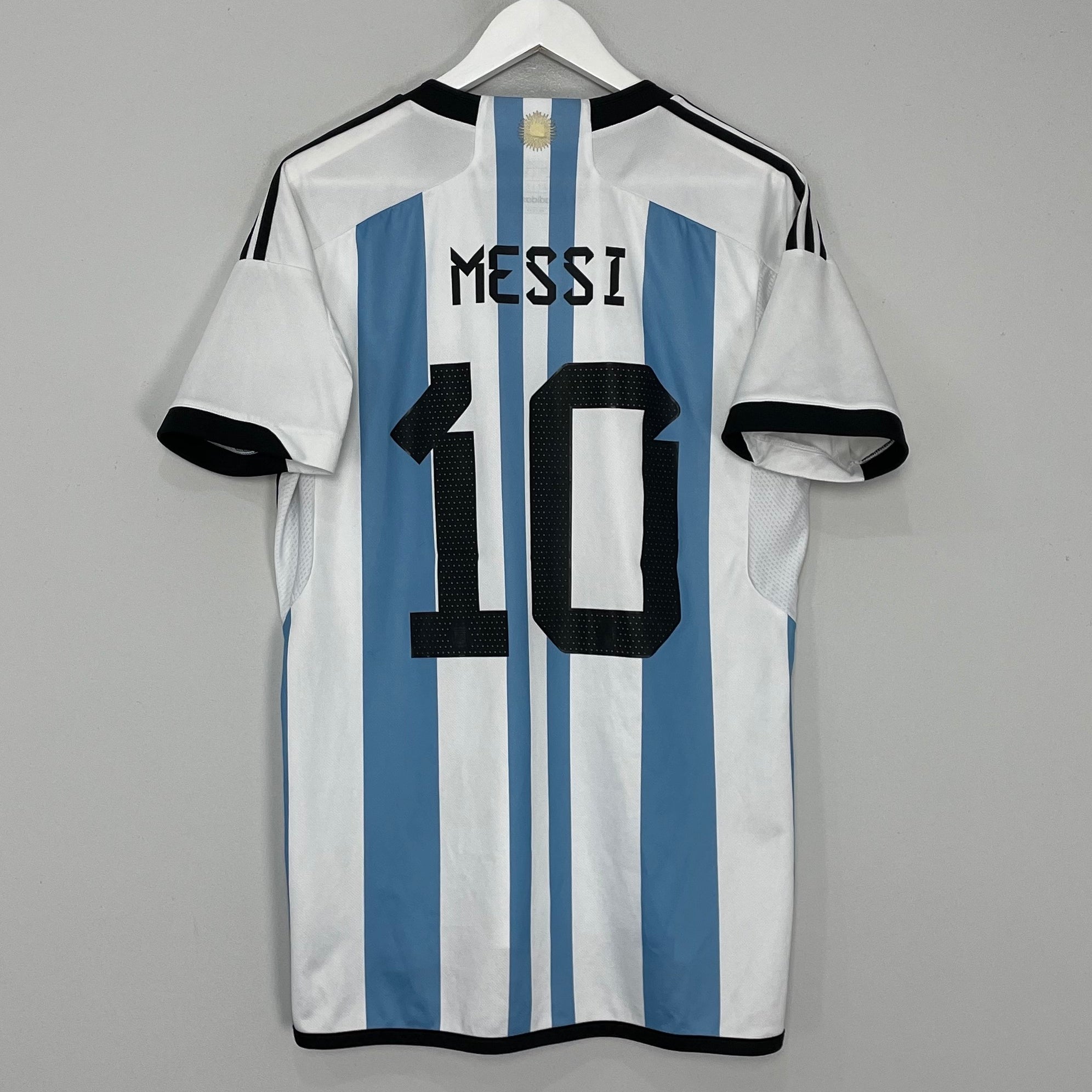 Shop 2022/24 ARGENTINA MESSI #10 HOME SHIRT (L) ADIDAS, classic football shirts, vintage football shirts & retro soccer jerseys at Cult Kits