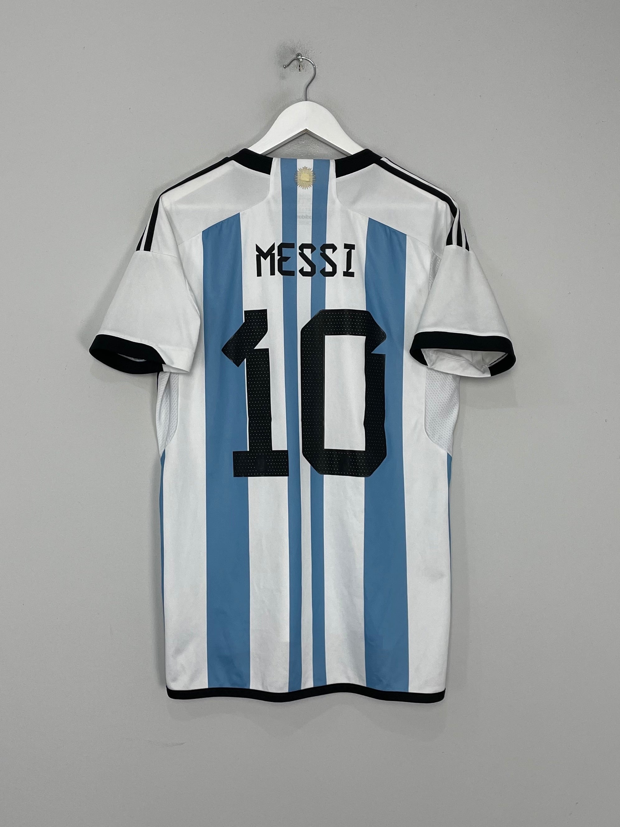 Shop 2022/24 ARGENTINA MESSI #10 HOME SHIRT (L) ADIDAS, classic football shirts, vintage football shirts & retro soccer jerseys at Cult Kits