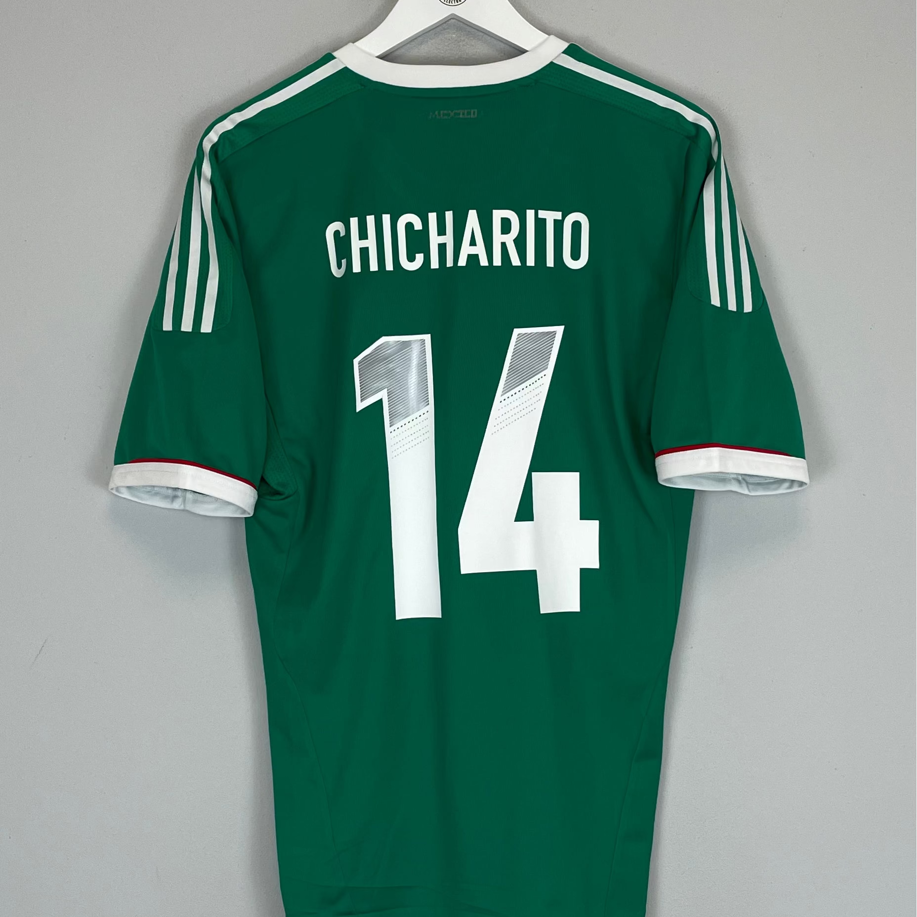 Shop 2011/13 MEXICO CHICHARITO #14 *PLAYER ISSUE* HOME SHIRT (L) ADIDAS, classic football shirts, vintage football shirts & retro soccer jerseys at Cult Kits