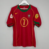 Shop 2004/06 PORTUGAL FIGO #7 HOME SHIRT (M) NIKE, classic football shirts, vintage football shirts & retro soccer jerseys at Cult Kits