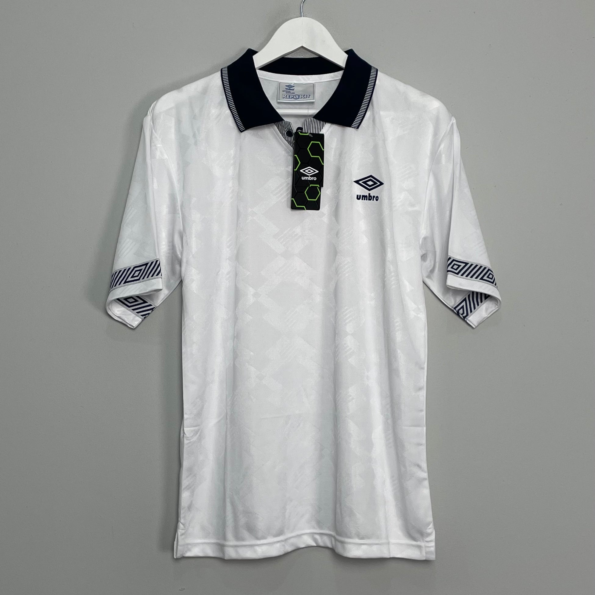 Shop 1990 UMBRO #19 ITALIA 90 *BNWT* RE-ISSUE TEMPLATE HOME SHIRT (M), classic football shirts, vintage football shirts & retro soccer jerseys at Cult Kits