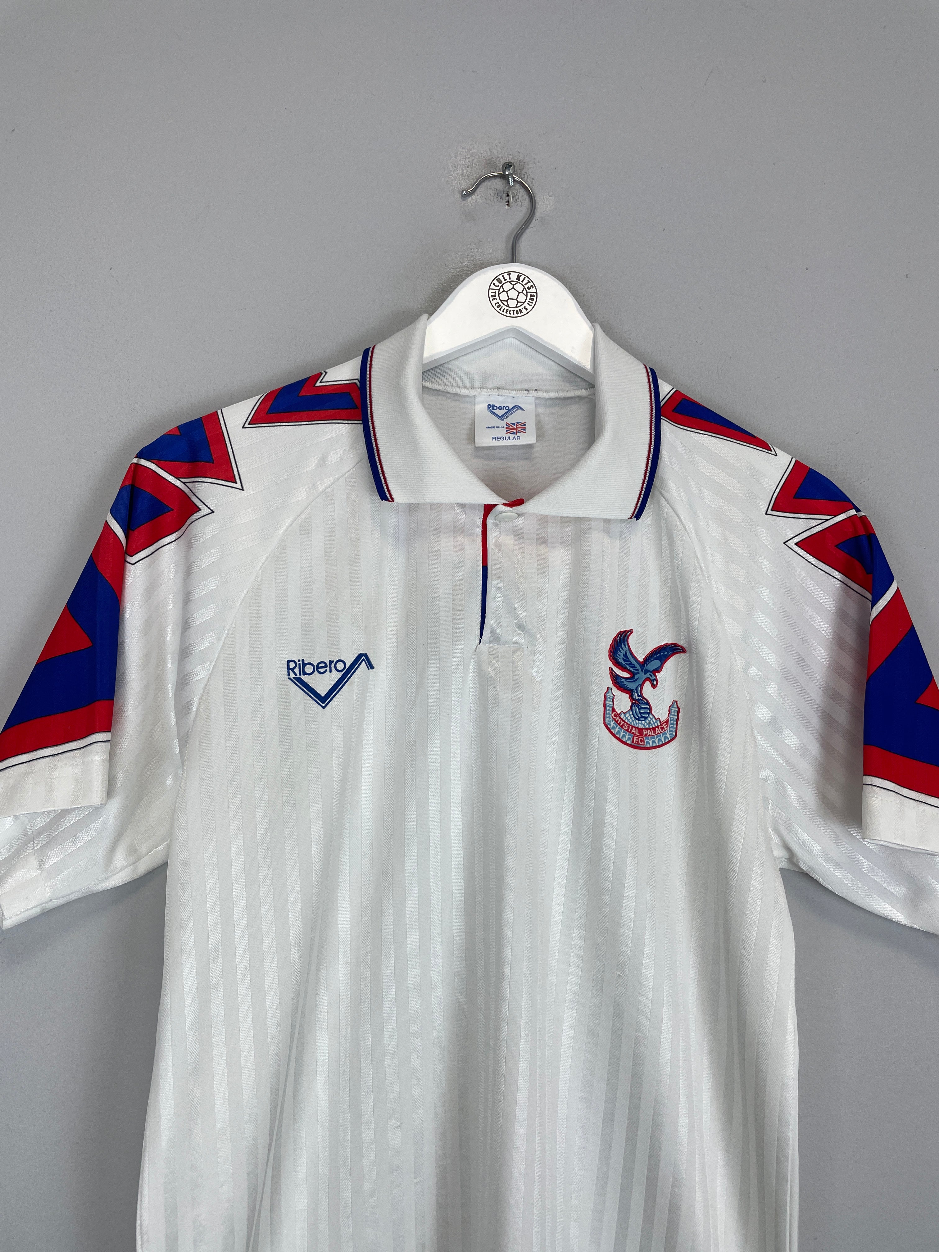 Shop 1993/94 CRYSTAL PALACE AWAY SHIRT (M) RIBERO, classic football shirts, vintage football shirts & retro soccer jerseys at Cult Kits