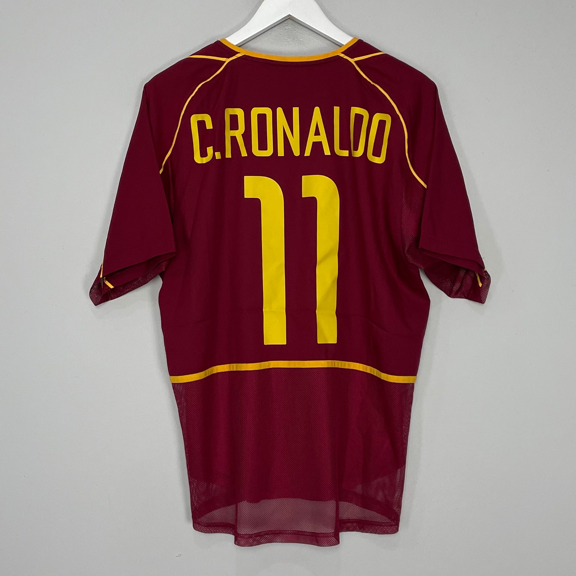 Shop 2002/04 PORTUGAL C.RONALDO #11 *PLAYER ISSUE* HOME SHIRT (M) NIKE, classic football shirts, vintage football shirts & retro soccer jerseys at Cult Kits